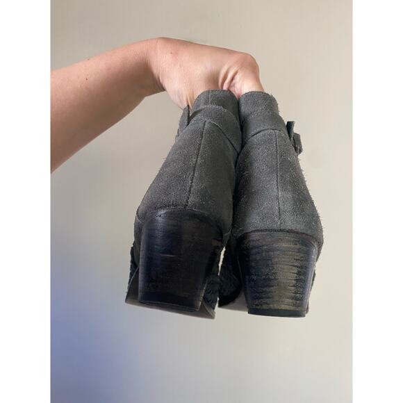 Free People Venture Woven Suede Boho Ankle Boots Gray Size 39/ US 9 - Picture 5 of 8